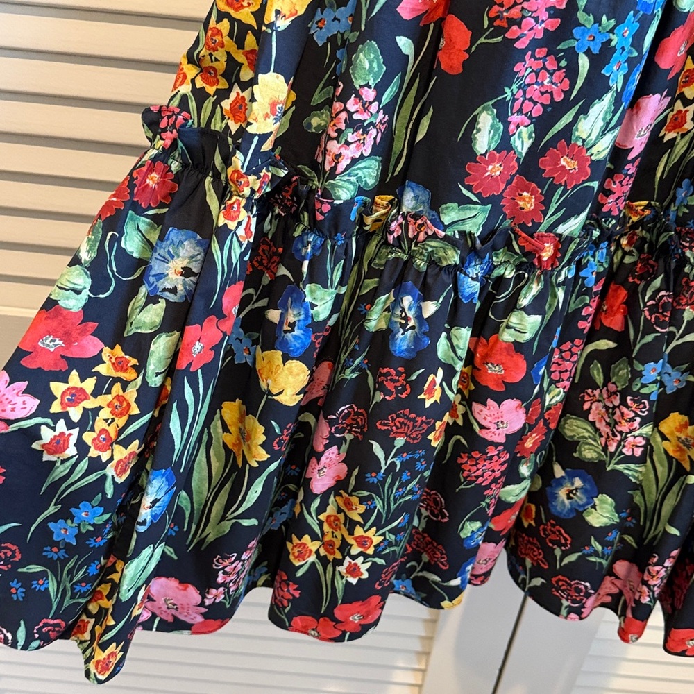Cara Cara off (or On) shoulder floral cotton dress in black - Picture 3 of 5